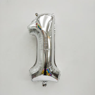 Silver Digit Foil Balloon No. 0 to 9